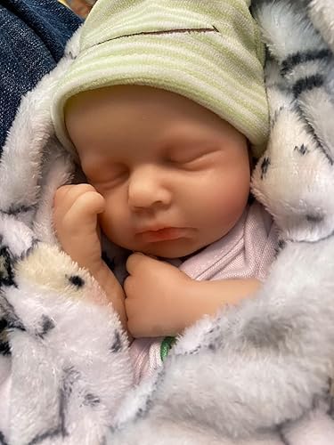 Miniatura 5 de Muñeca Reborn de silicona de cuerpo completo de 12 pulgadas, muñeca realista recién nacida, ojos cerrados realistas, para dormir, niña, con aspecto