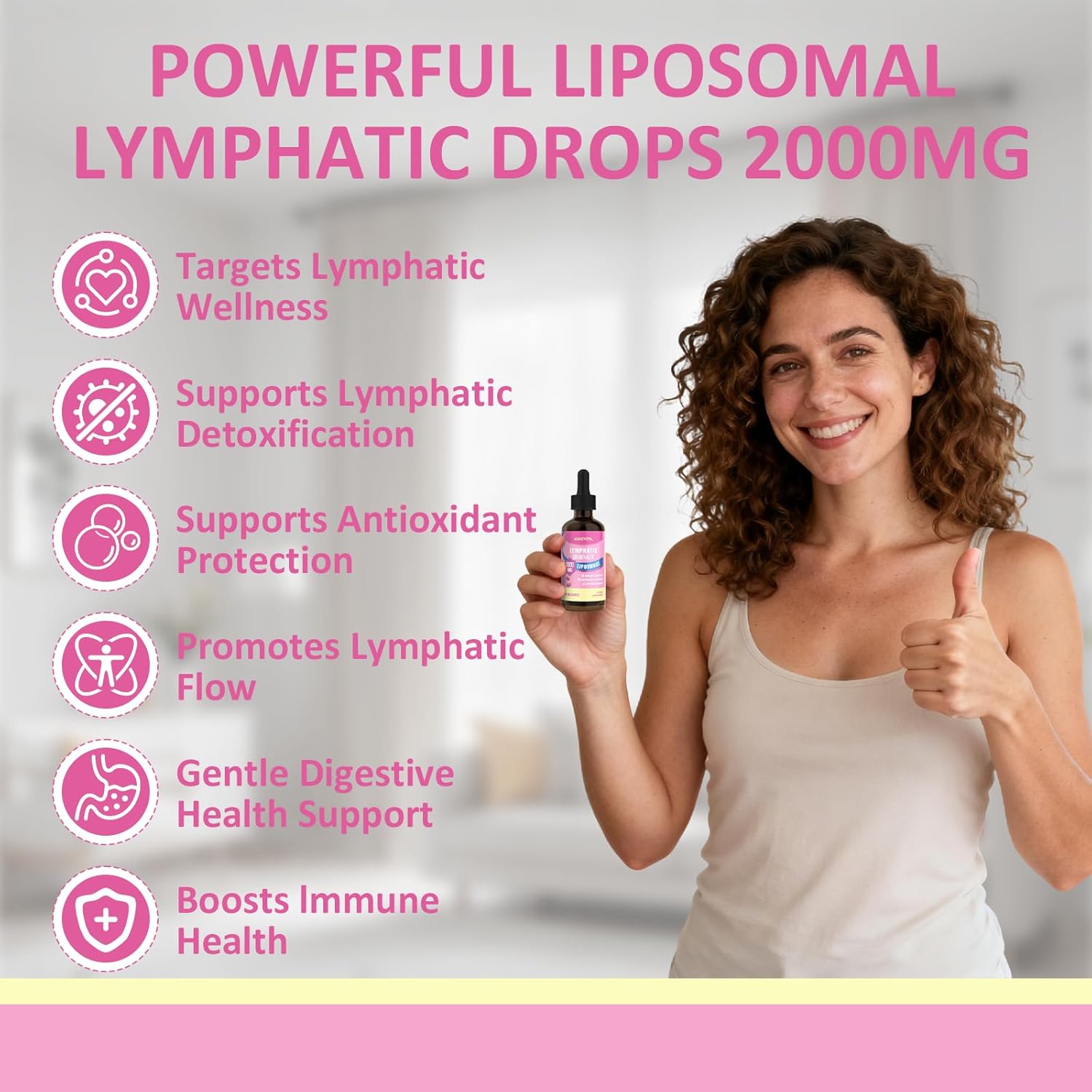 Liposomal Lymphatic Drainage Drops, Lymphatic Drainage Supplements with Echinacea,Calendula,Burdock,Dandelion,Turmeric,Elderberry, Lymph System Support & Immune Health, Alcohol & Sugar Free – 2 fl oz - Image 2
