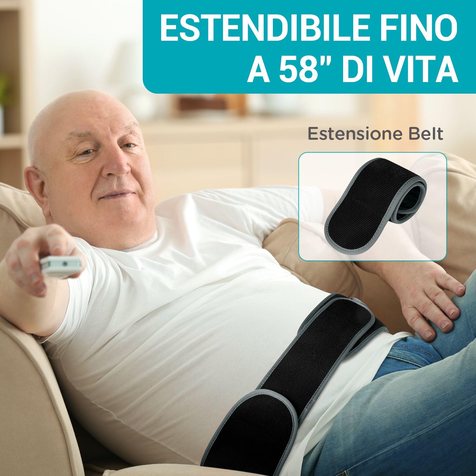 Comfytemp Fascia Lombare Riscaldamento, 3 Livelli di Temperatura, 3 Massaggio a Vibrazione Fascia Riscaldante Lombare, con Spegnimento Automatico, per Schiena Spalle Addome