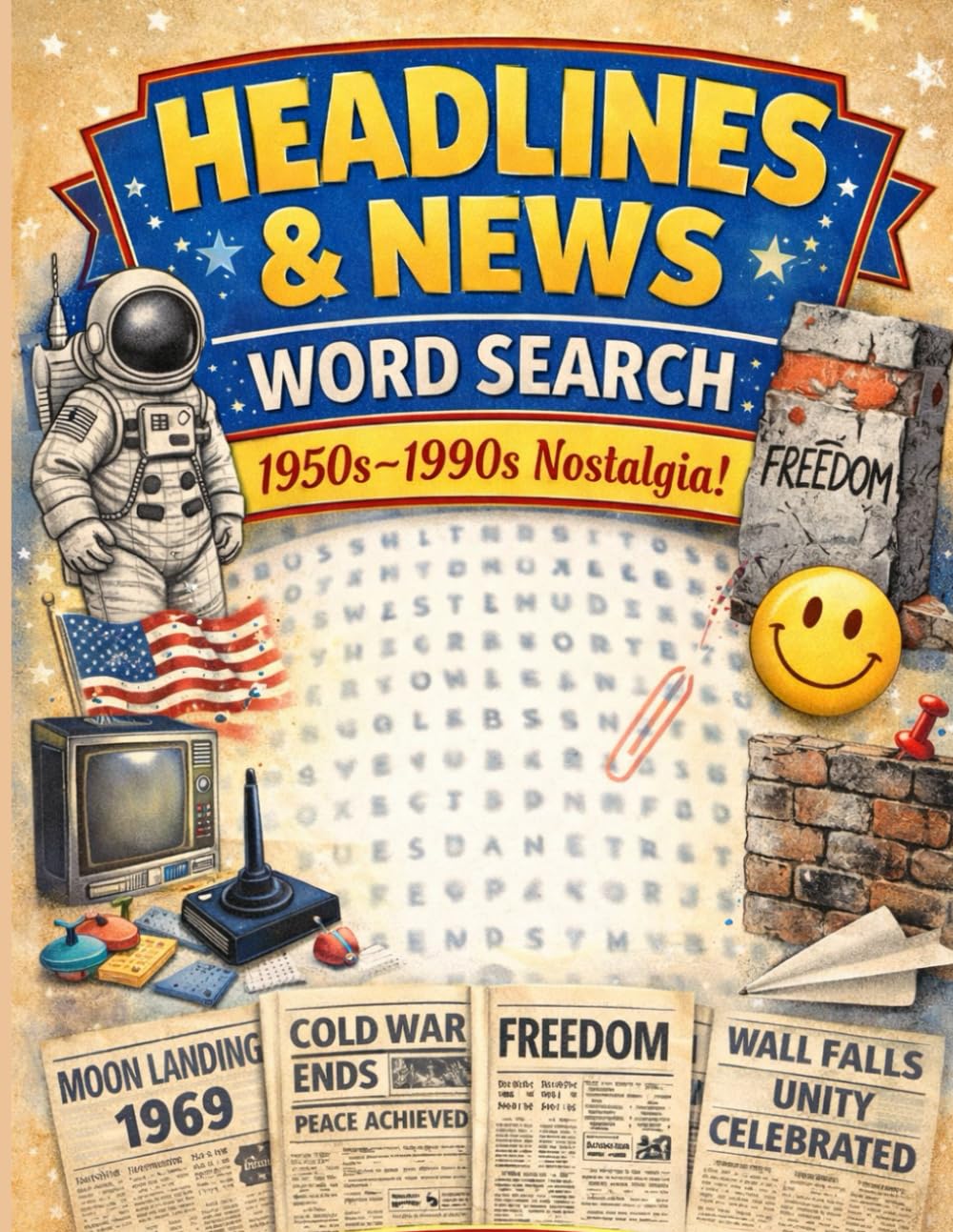 Nostalgic Headlines Word Search: Over 100 Nostalgic Puzzles Inspired by the News & Headlines of 1950–90