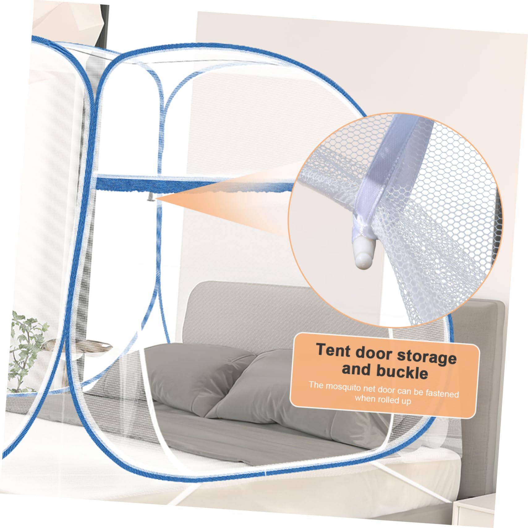 Tente Moustiquaire Pliable pour Lit Filet avec Ouverture Supérieure Large Facile à Installer Transporter