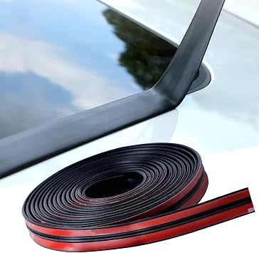 Car Weather Stripping, 30mm Windshield Rubber Seal for Car Front Rear Windshield Trim, Rubber Adhesive T Shape Sunroof Seal Cover Leak Sound Proofing 23 Feet