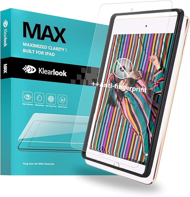 Matte Screen Cover for iPad Mini 5 (2019)/iPad Mini 4 (2015) with (Install Tool), Klearlook Anti-Glare Tempered Glass Screen Protector Anti-Reflection/Anti-Fingerprint) Compatible iPad Mini 5/Mini 4