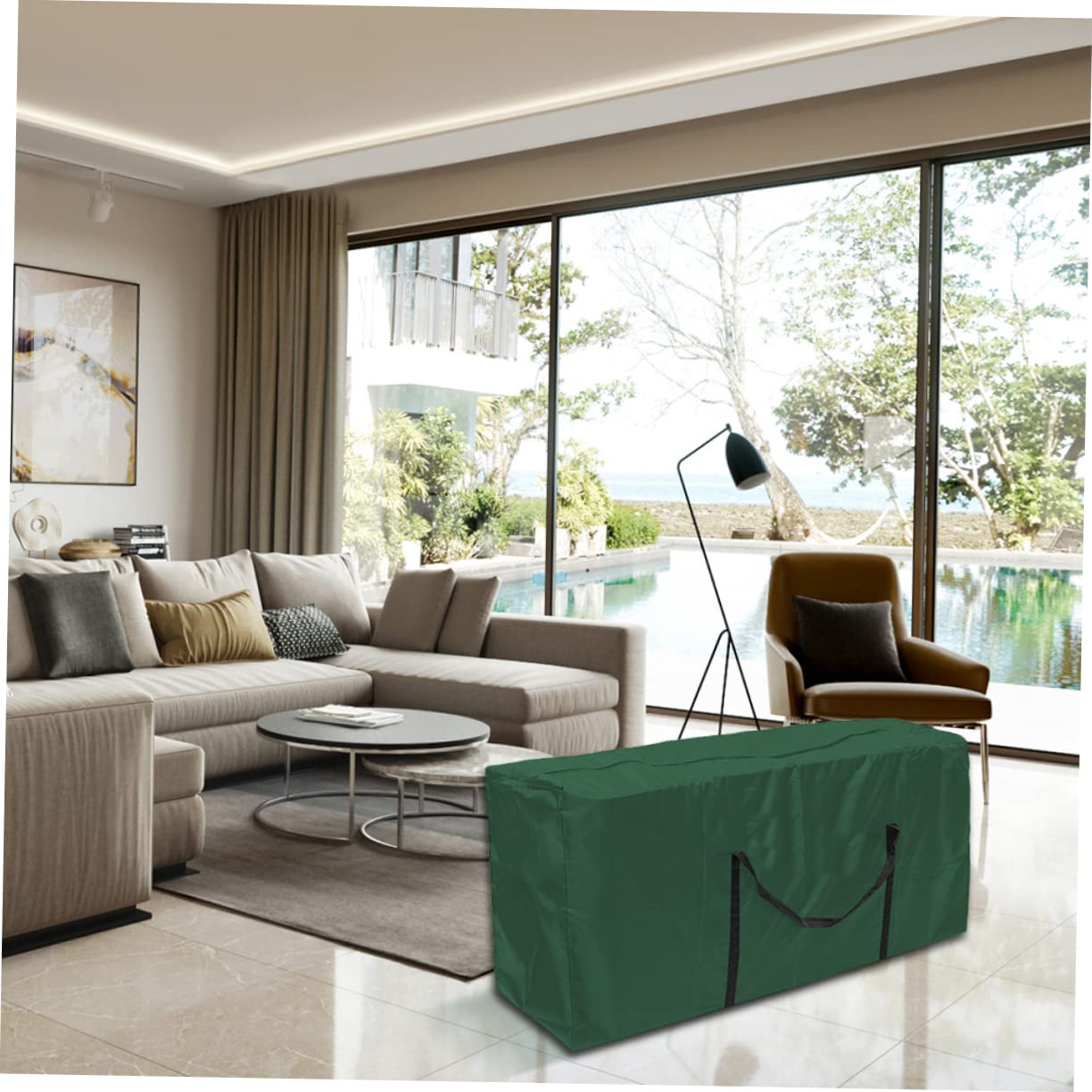 OKUMEYR Space-Saving Cushion Storage Bag 210d Oxford Cloth Bag for Outdoor Furniture and Cushions