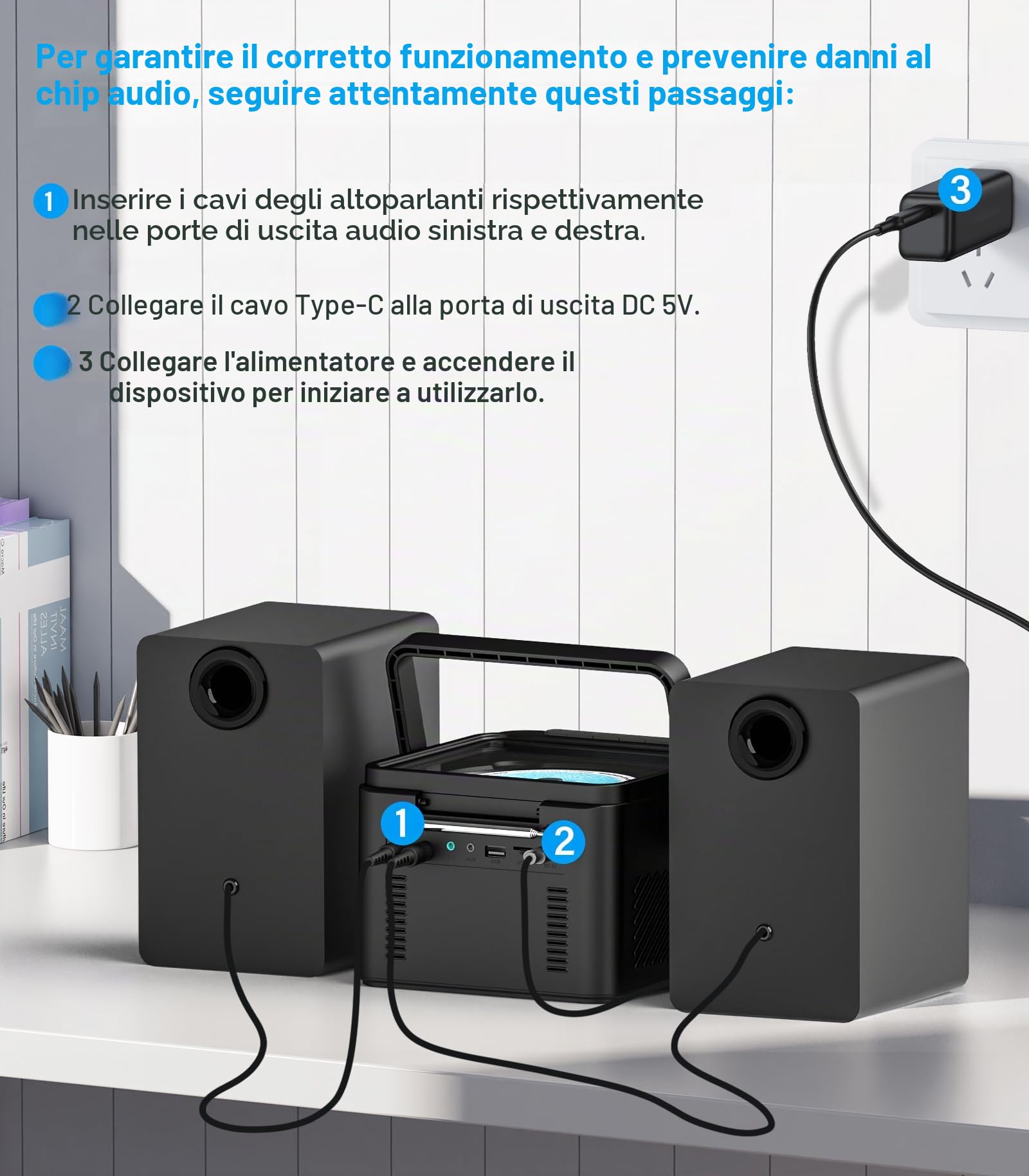 Greadio Impianto stereo per la casa con Boombox CD e lettore di cassette Combo, sistema stereo domestico da 40 W con Bluetooth, radio FM/USB/TF/AUX/telecomando, altoparlanti da scaffale in legno