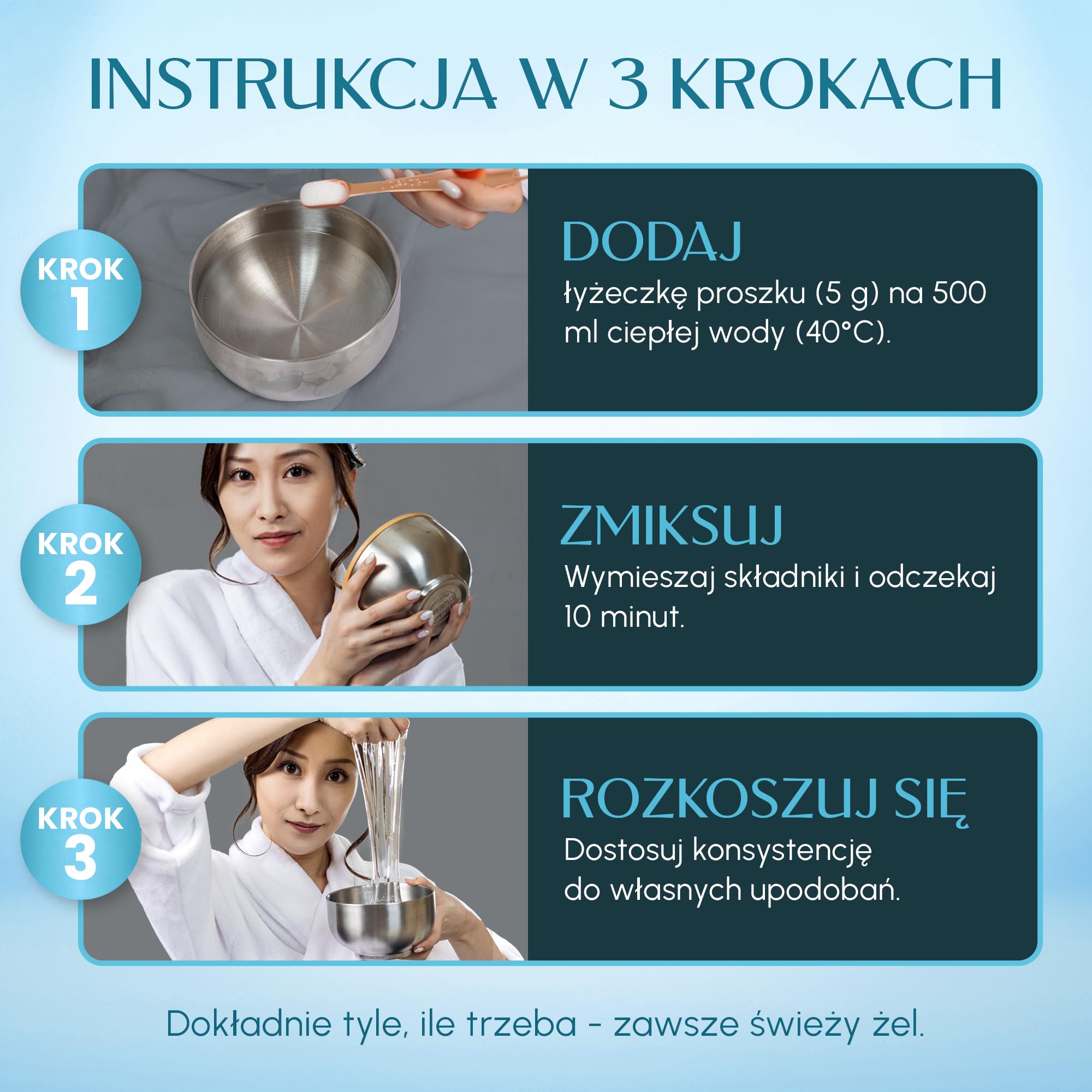 Japoński żel do masażu Nuru w proszku Platinum 500g, zapewnia 50 litrów