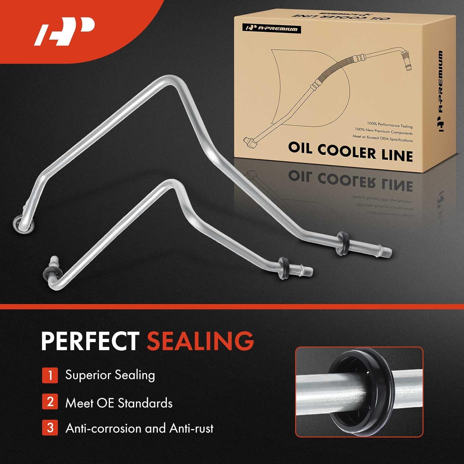 A-Premium Automatic Transmission Oil Cooler Line Hose Assembly Compatible with Ram 1500 2011-2018, 1500 Classic 2019, 2500 2011-2013, 3500 2011-2013, 3.6L 3.7L 4.7L 5.7L