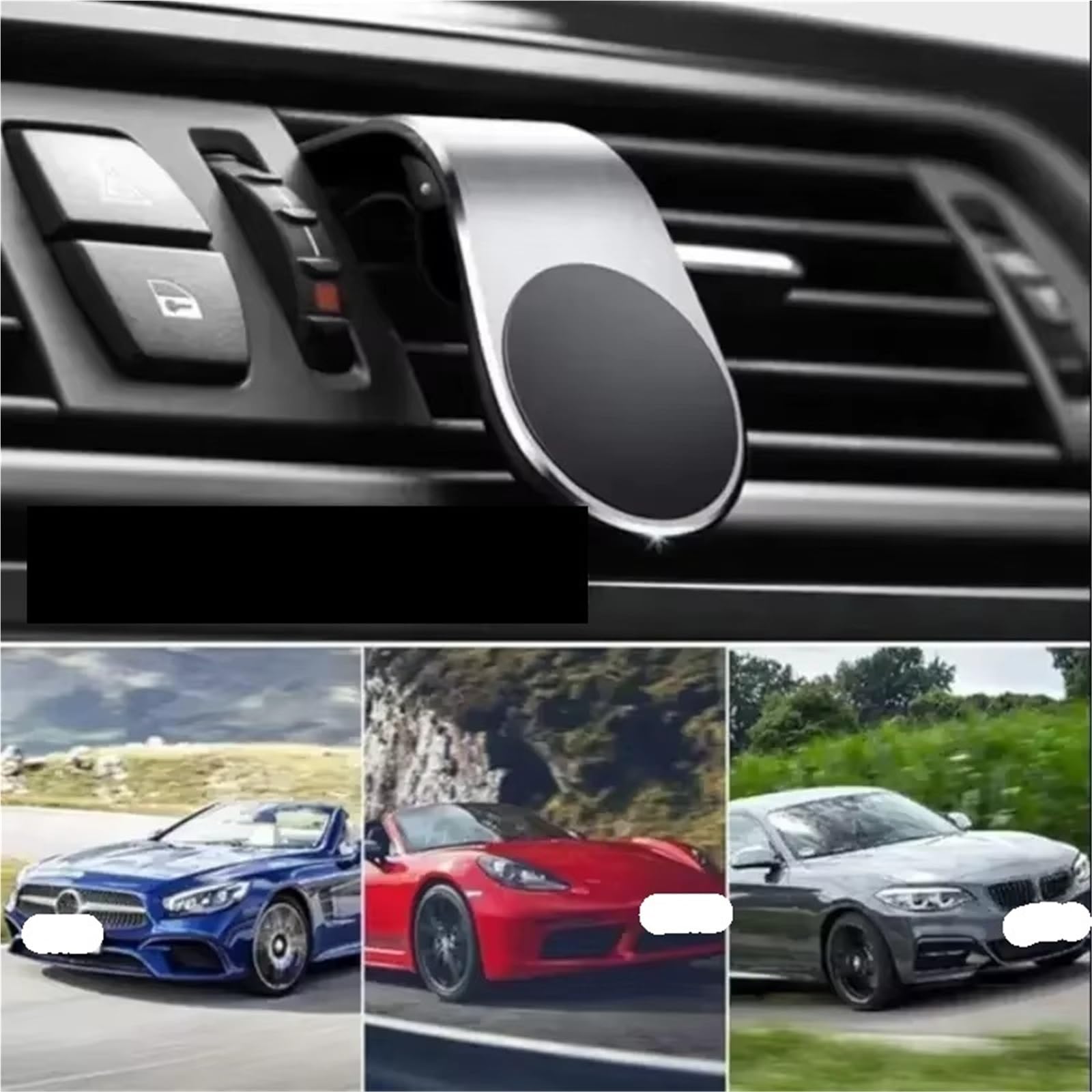 para Xiaomi Soporte Universal para Teléfono para Coche Soporte Magnético Soporte Clip Ventilación Aire Accesorios GPS Móvil Soporte Móvil Coche(Sliver)