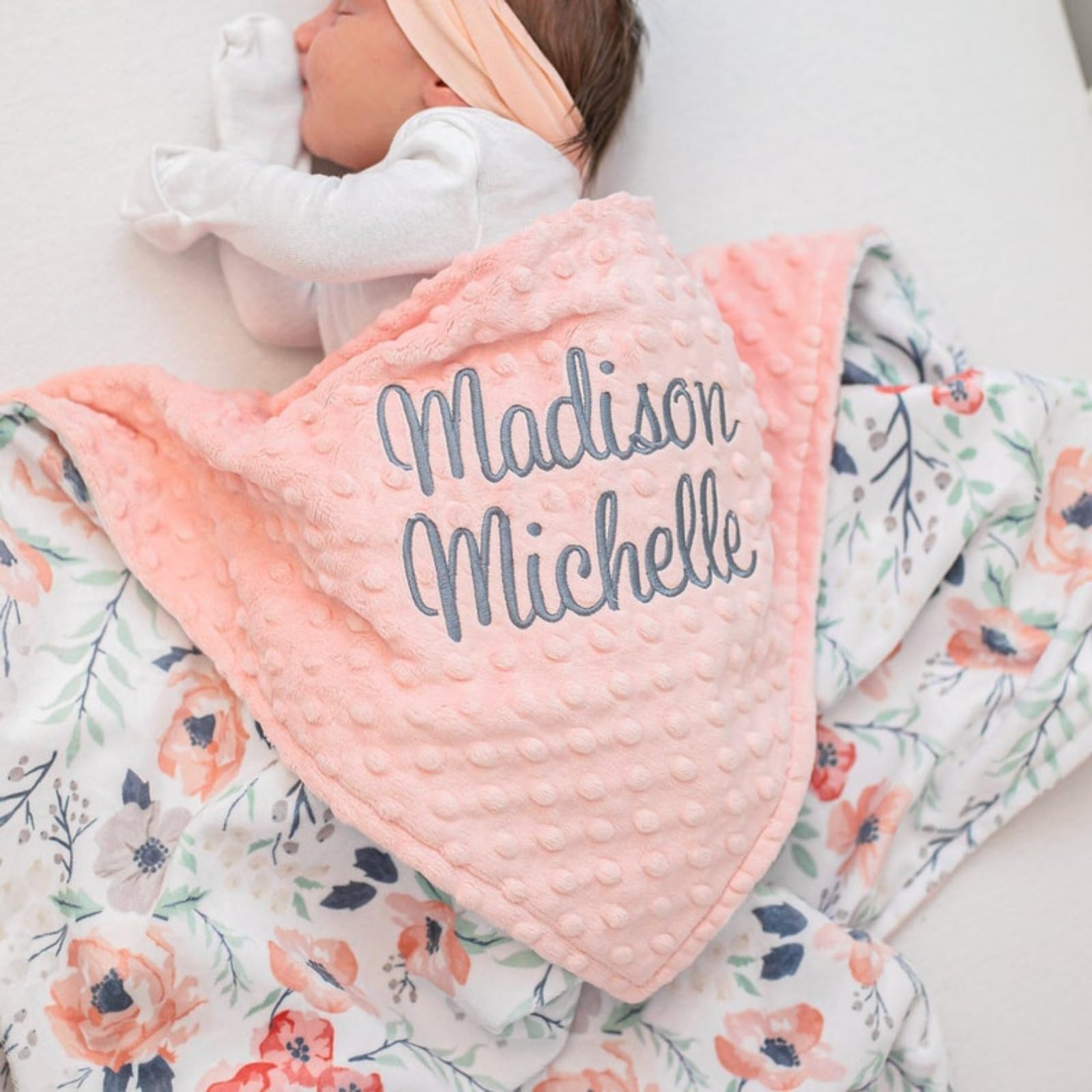 Couverture personnalisée bébé brodée fille et garçon 90x140cm