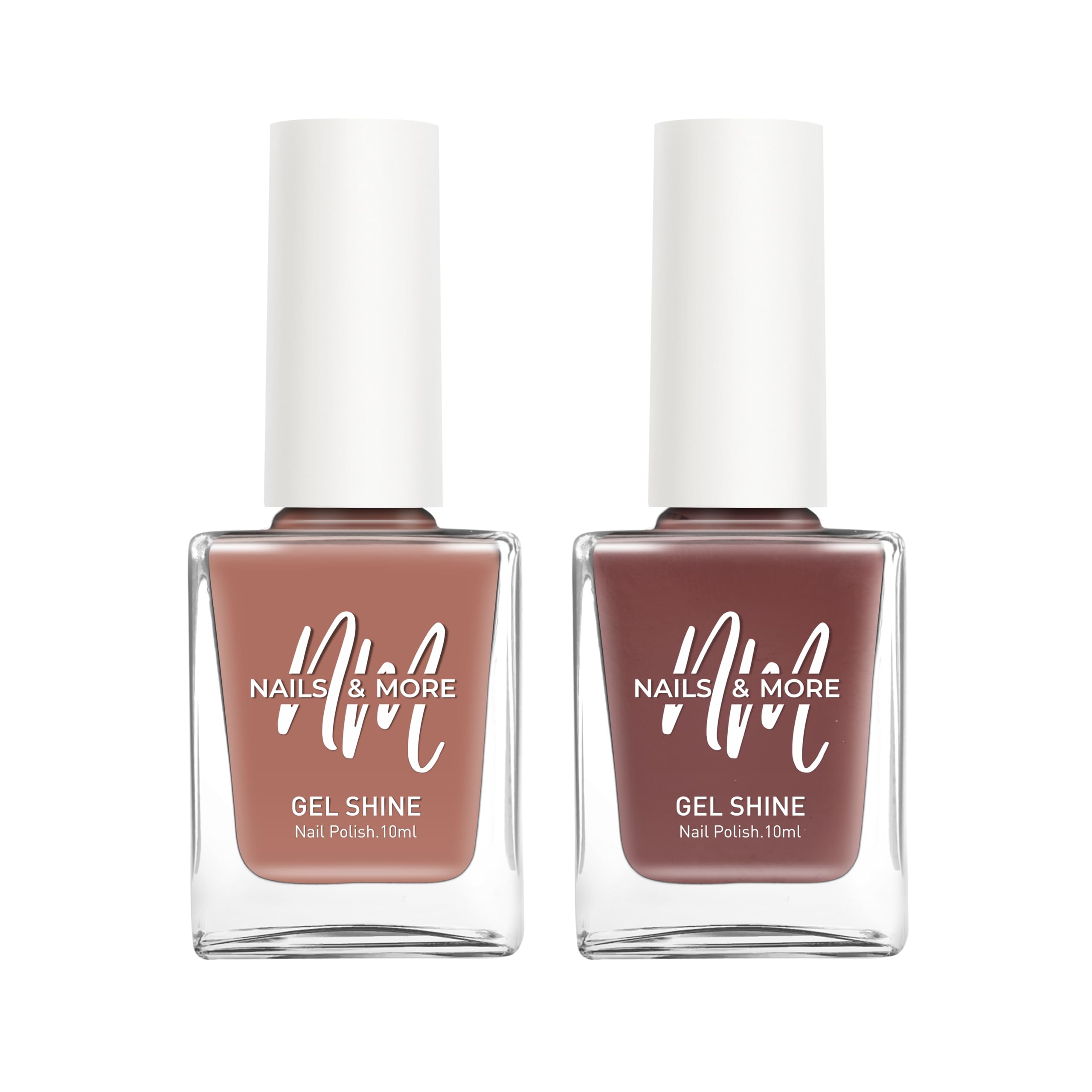 Nails & More Nail Polish Set – Pack of 2 | Long-Lasting, Gel Shine Finish | Quick Dry, Chip-Resistant, Vegan & Non-Toxic (2 x 10ml) (Cozy Cocoa)-image-33