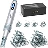 Derma Pen M7S Microneedling Pen, Wireless Dermapen Kit with 20pcs Replacement Cartridges Needles for Dr Pen M7S, 6 Speeds Adjustable Micro Needling Microneedle Machine for Face, Skin Care - Silver