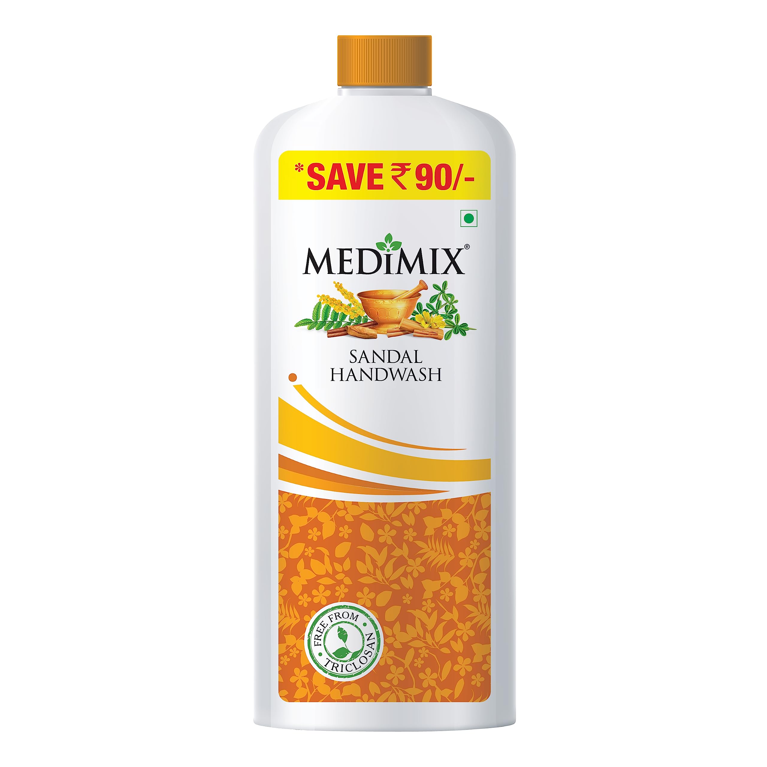 MEDIMIXSandal Liquid Handwash 1L Refill Bottle | Ideal for Germ Protection, Soft & Moisturized Hands | Harsh Chemical-Free | Enriched with 18 Exotic Herbs