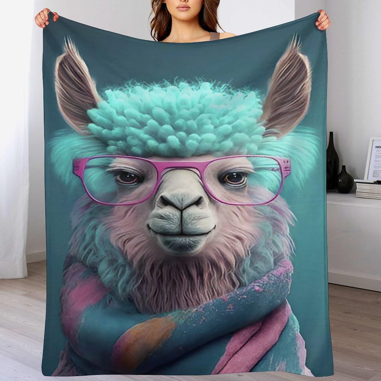 Couverture canapé alpaga haut de gamme, plaid flannel chaud et moelleux 140x180cm