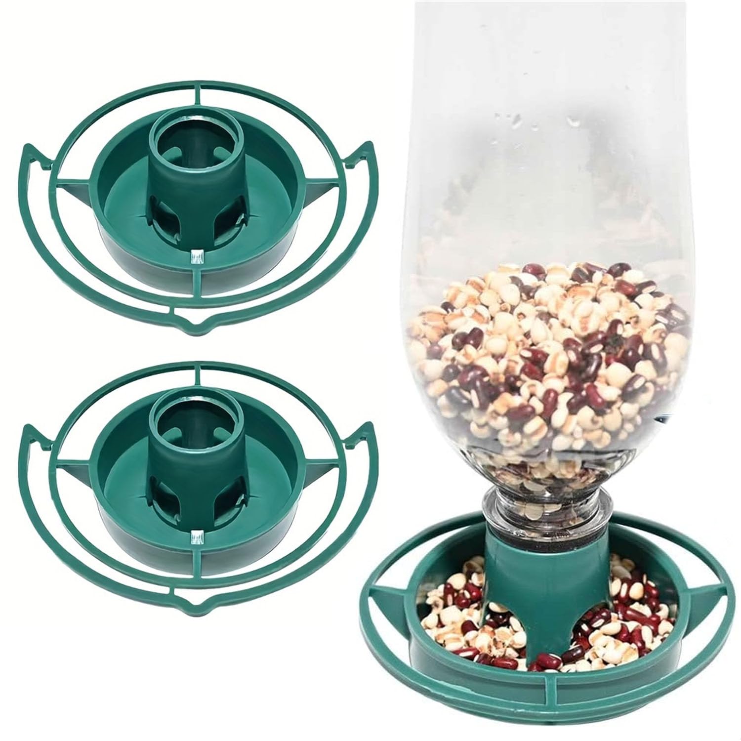 DIY Bottle Top Wild Bird Feeder Conversion Kit (2 Pack) - Easy Refillable Drink Bottle Feeders for Attracting Birds | Includes Hanging Hooks**