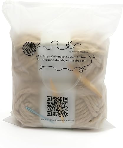 Miniatura 4 de mindfulknits Kit para aprender a tejer  Tejer un gorro grueso  Agujas de tejer, aguja de hilo y hilo acrílico grueso para tejer  Dulce