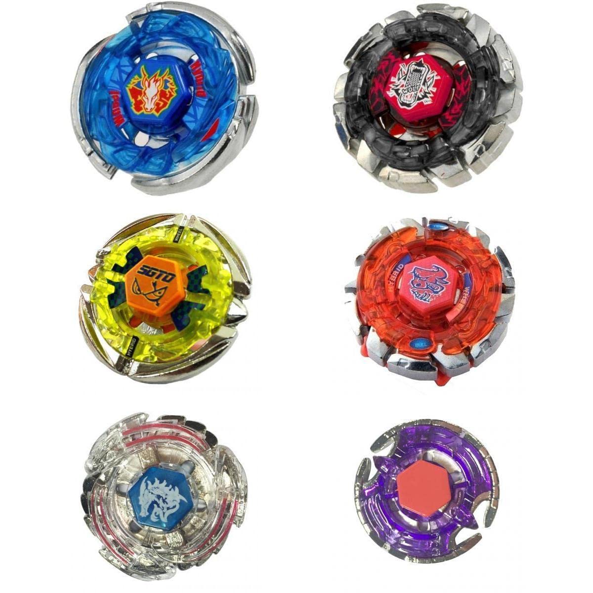 Meadawgs® 6 Pieces Metal Fusion Top Rapidity Fight Master 4D Spinning Top Set Kids Toys Gift