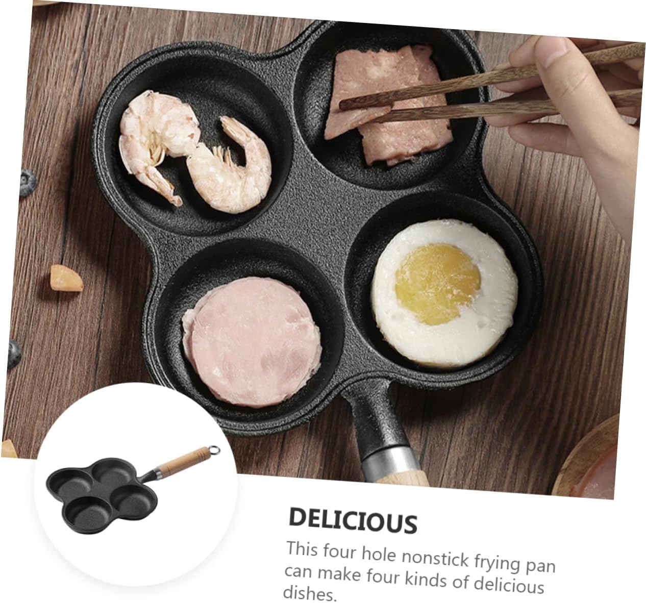 Egg Frying Pan Nonstick Kitchen Accessory Thicken Iron Mould for Breakfast Skillet Design for of Eggs Compact and Lightweight