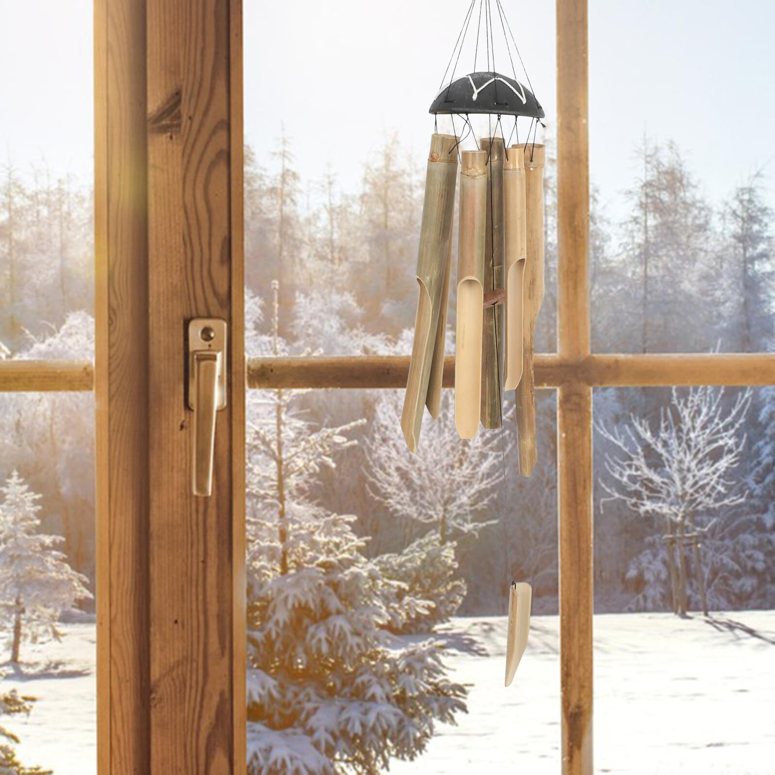 Abaodam Campanelli Eolici in Bambù Grandi Per Esterni, Decorazioni Patio e Cortile, Campanelli Eolici Boho Con Melodia Rilassante, Resistente Bambù Naturale Per Giardino e Inaugurazione Casa