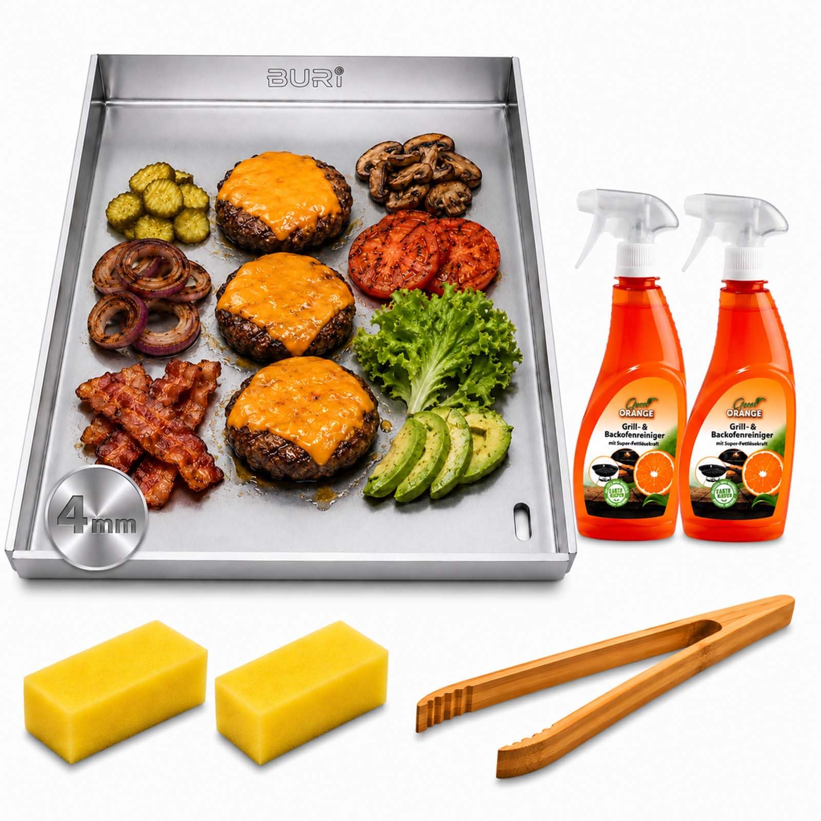 Buri 1 Plancha-Set 30x37 CM, Acciaio, Compatibile Con Napoleone Gasgrills