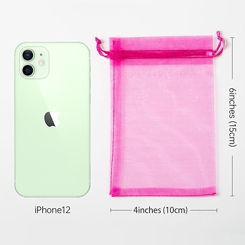 Miniatura 2 de YHJZ 100 bolsas de organza, bolsas de malla pequeñas de 4 x 6 pulgadas (3.9 x 5.9 in), bolsas de regalo de joyería, bolsas de embalaje para fiestas,