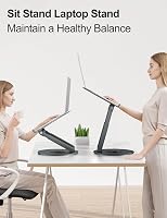 Tounee Állítható Laptop Állvány 360° Forgatható Bázissal, 10-17" Gépekhez, Ergonomikus Szürke 3