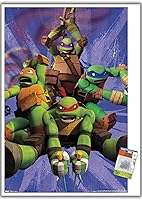Vista 6 de Trends International Nickelodeon Teenage Mutant Ninja Turtles - Póster de pared del equipo, 14.72 x 22.37 pulgadas, paquete de póster premium y pin