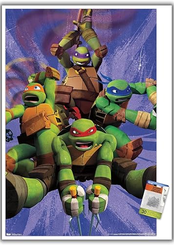 Miniatura 6 de Nickelodeon Teenage Mutant Ninja Turtles - Póster de pared del equipo con alfileres