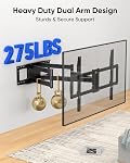 FORGING MOUNT Heavy Duty XXL Full Motion TV Wall Mount for 55-120 inch Extra Large TVs 98" 100",Holds 275 lbs, Max VESA 900x600, 42.9" Extension Long Arm TV Mount Swivel,Tilt,Preassembled,16-24” Studs