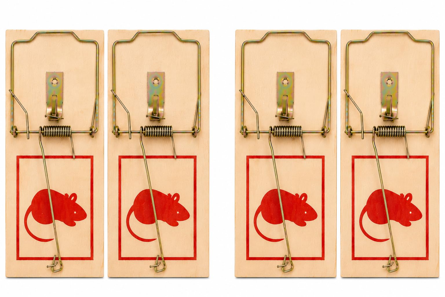 Large Wooden Mouse Traps Pack of 4 Reusable Sensitive Trigger Snap Traps