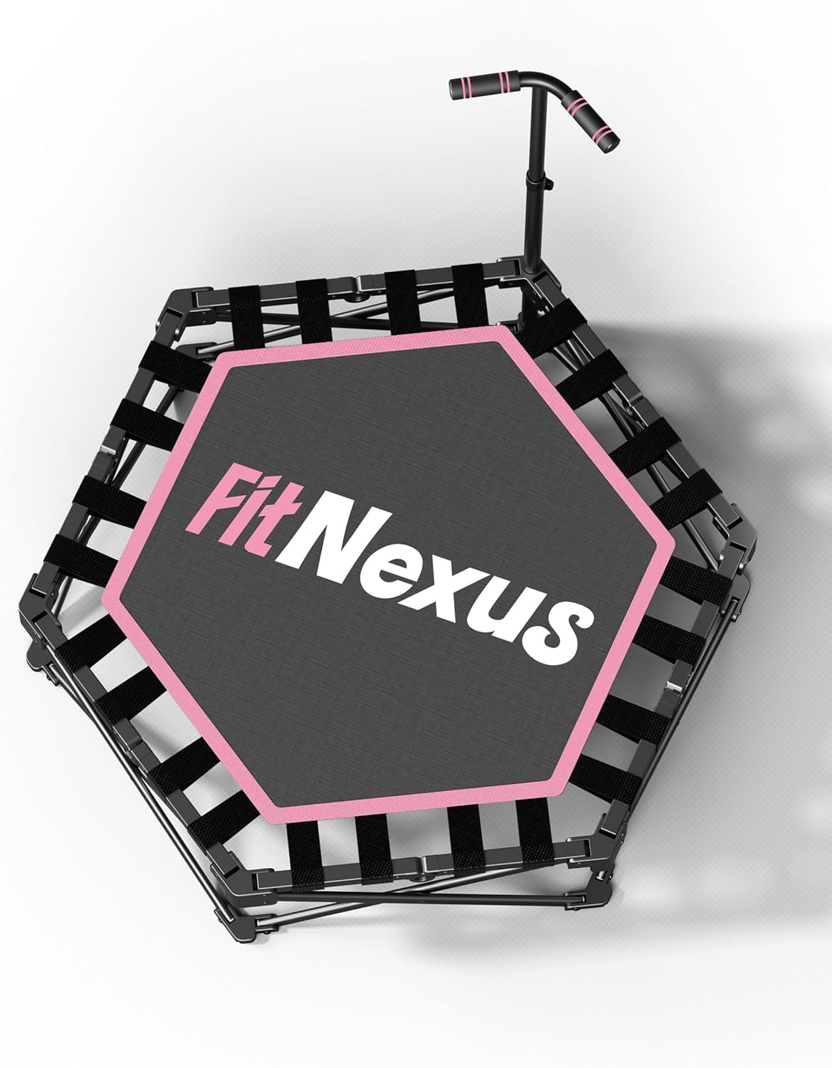 Home Gym Mini Trampoline for Adults, Foldable Fitness Rebounder with Adjustable T-Bar, 450lb Capacity for Cardio & Strength