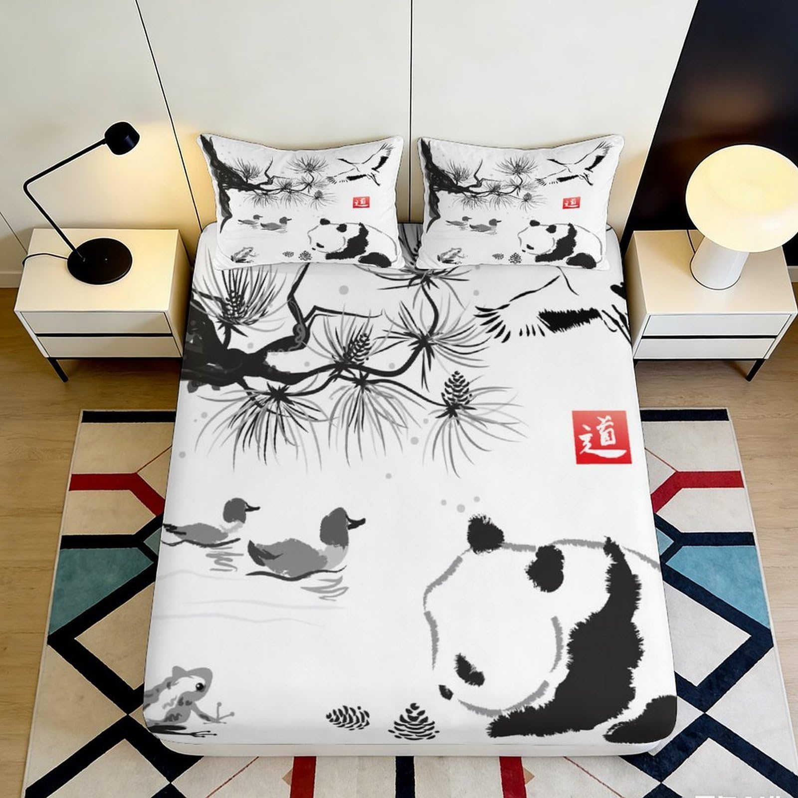 3D Printed Mandala Fitted Sheet Microfiber Deep Pocket Elastic Hem Bedding Mandala Mattress Fitted Cover Non-Slip Washable 120x200x25cm