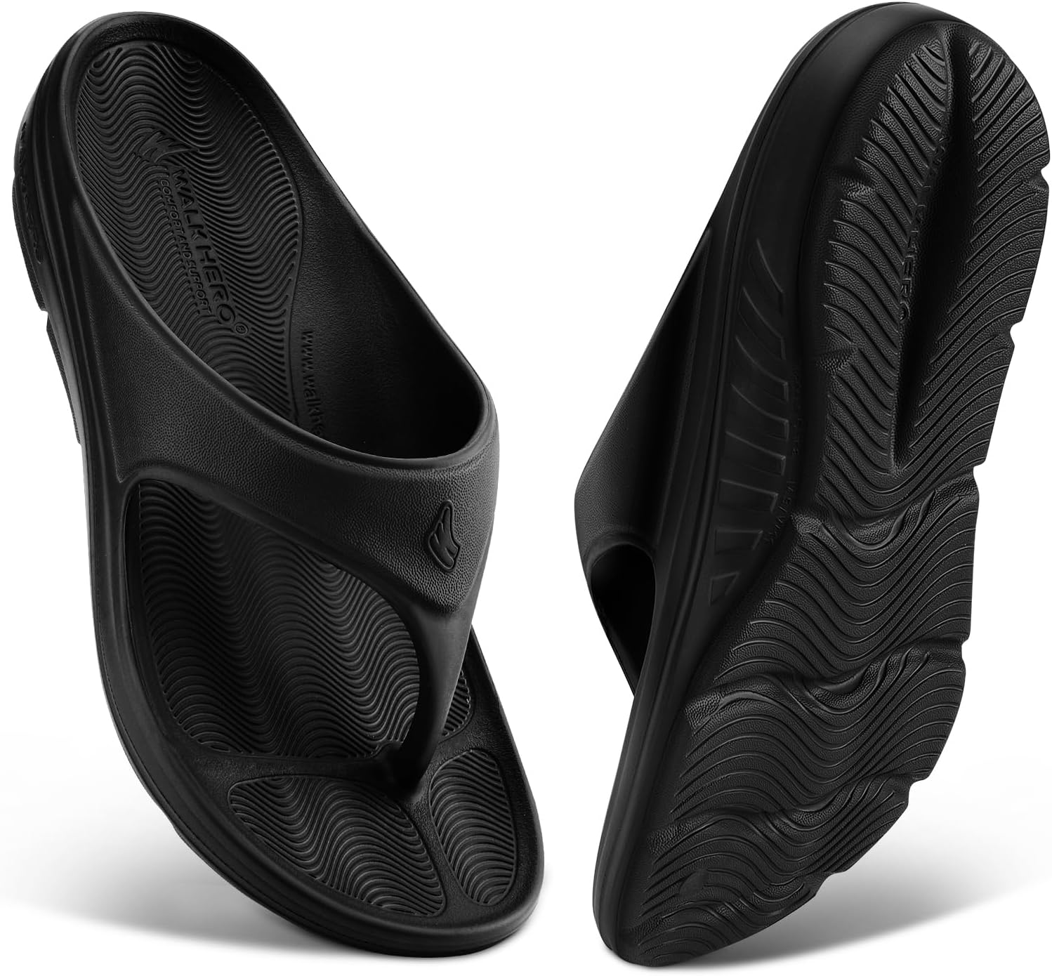 Mens Comfort Flip Flops,Arch Support Beach Sandals with Cushion & Non-Slip Sole Durable for Indoor Outdoor