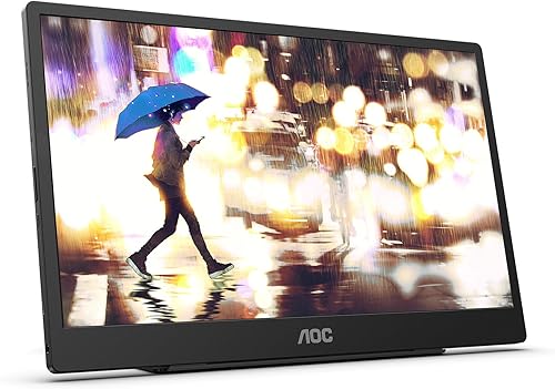 Vista 12 de AOC 16T2 15.6" Full HD (1920 x 1080) Monitor IPS portátil con función táctil, entradas USB-C y Micro HDMI, batería incorporada, altavoces estéreo