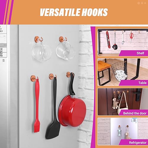 Vista 270 de NEOSMUK - Ganchos magnéticos de alta resistencia con imanes extrafuertes para colgar en refrigerador, crucero, cabinas o parrilla, color blanco