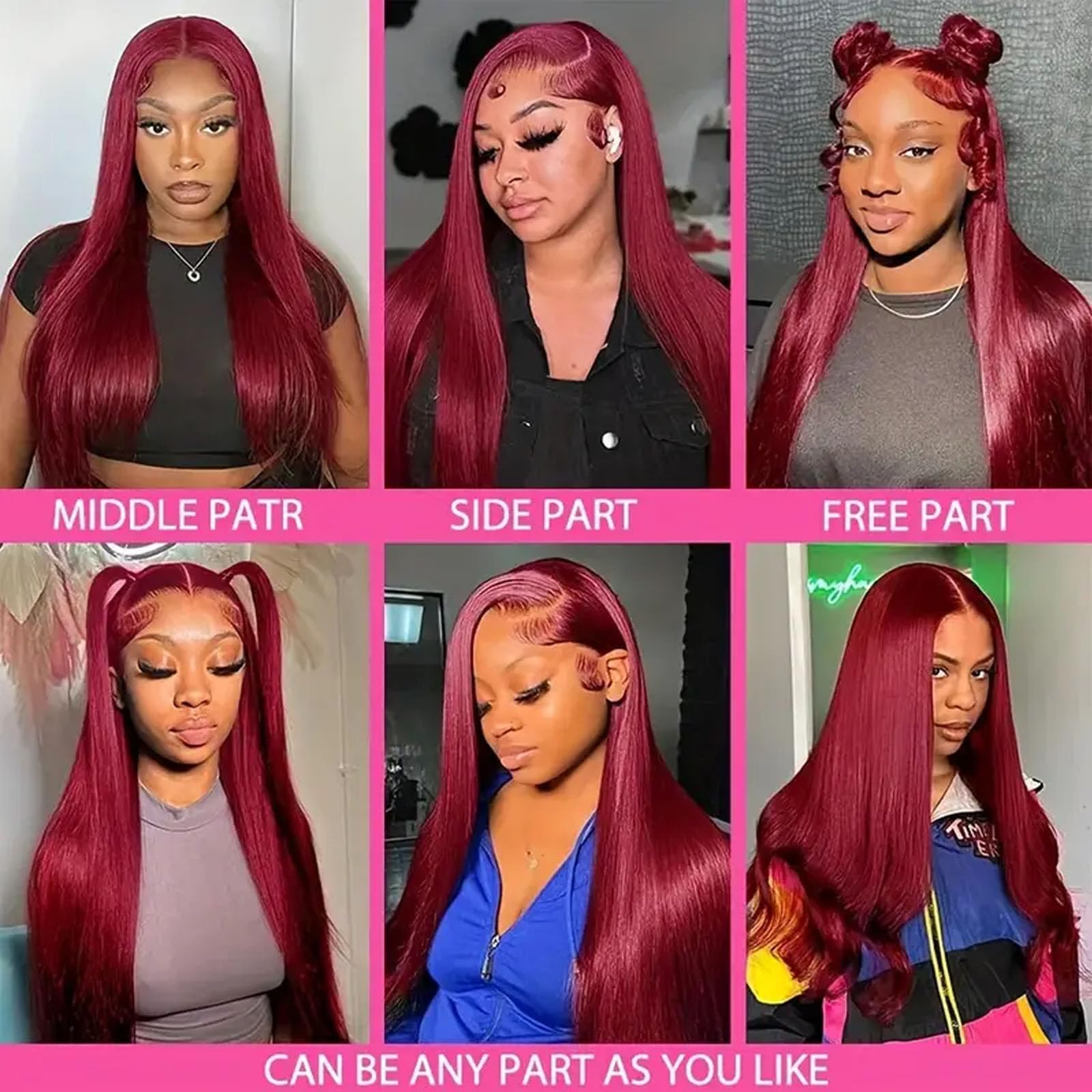 30 inch custom‎ colored Red ombre wig. Washed before shipment. 13x6 precut wig Ombreeeeeeeeeeee ? Unit: NatureMAX™ 200% Density Ombre  main image 4