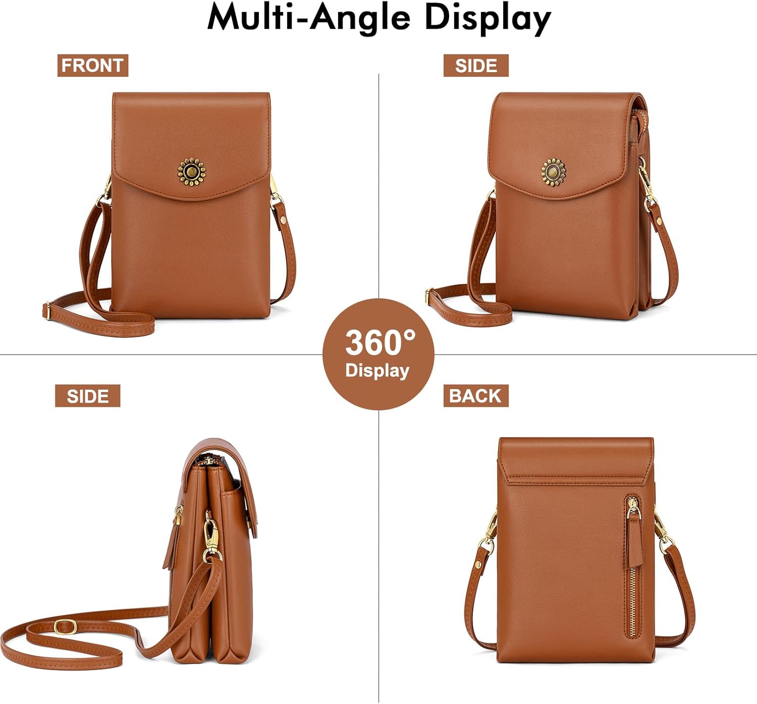 Peacocktion Small Crossbody Bags for Women Travel Cell Phone Bag Wallet Purses with Adjustable Strap Trendy - Image 6