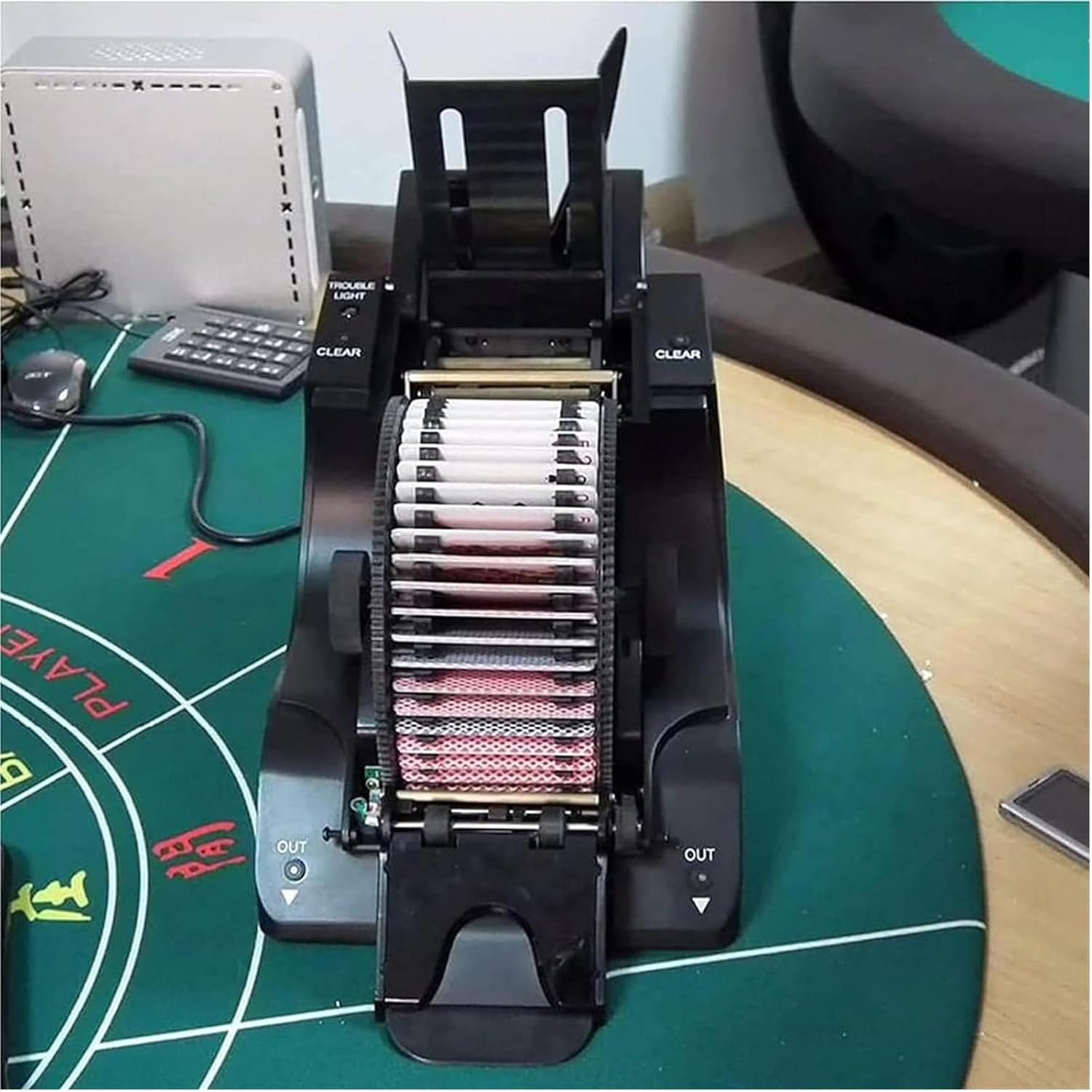 2 in 1 Fully Automatic Card Shuffler and Dealer, Multifunction Poker Card Shuffling Dealer for 8 Decks, Poker Card Splitting Machine for UNO, Texas Hold'em, Home, Blackjack