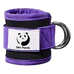 Slim Panda Ankle Strap for Cable Machine,Ankle Cuff for Kickbacks, Booty Hip Abductors,Glute Workouts, Leg Extensions, Curls for Men and Women, Adjustable with Double D-Rings (Purple)