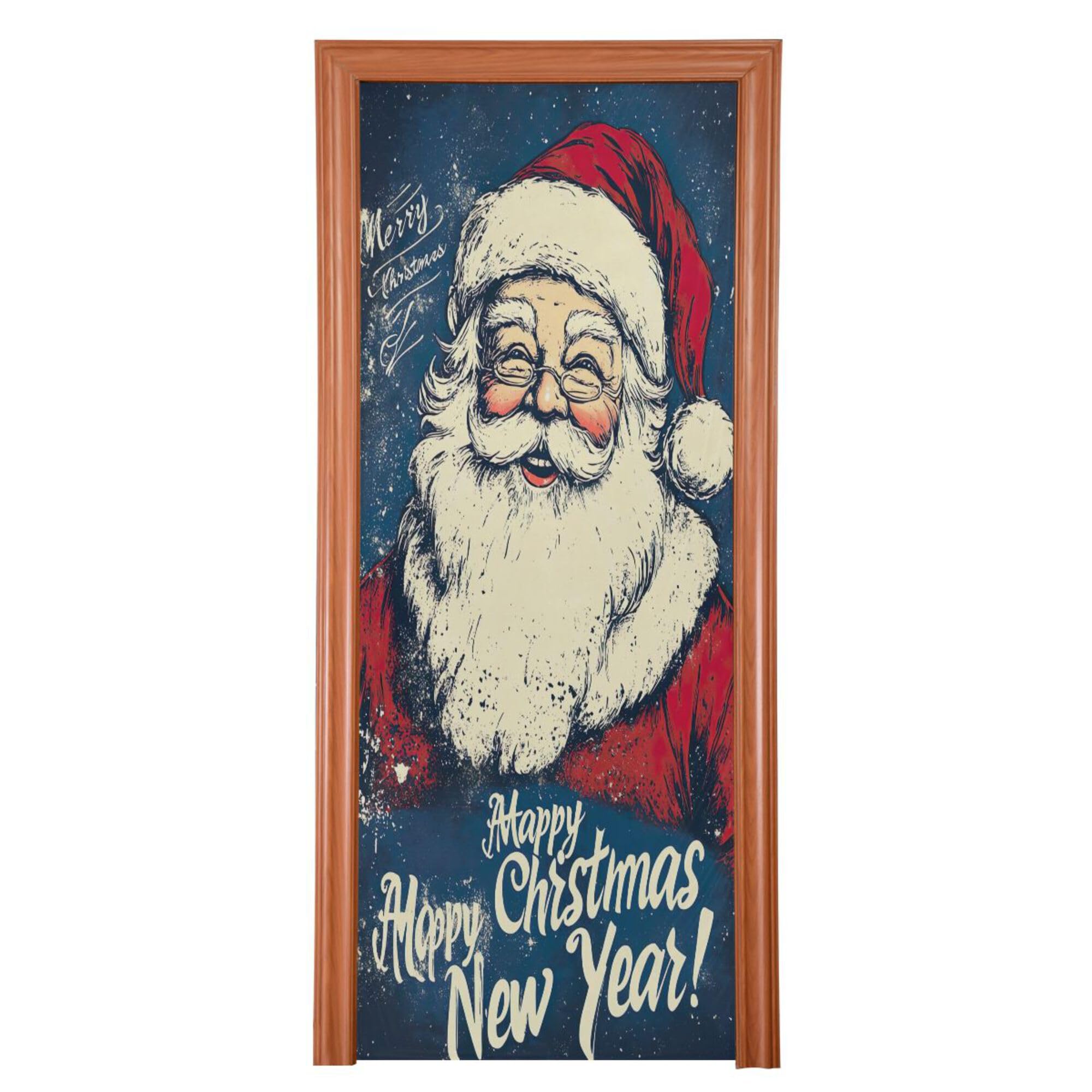SEHANY Christmas Santa Door Cover Outdoor Decor, High Stretch Fabric Christmas Front Door Cover Christmas Banner Door Cover for Front Door Festive Party Home Decor 36 * 98inch
