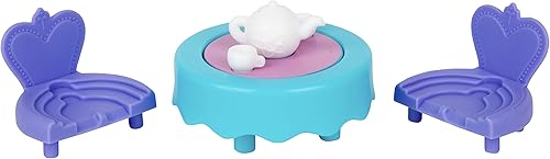 Miniatura 4 de Peppa Pig Little Rooms Tea in The Salón Tea Party - Juego de 6 piezas incluye figura de Peppa mesa sillas loro y lámpara regalo de juguete para