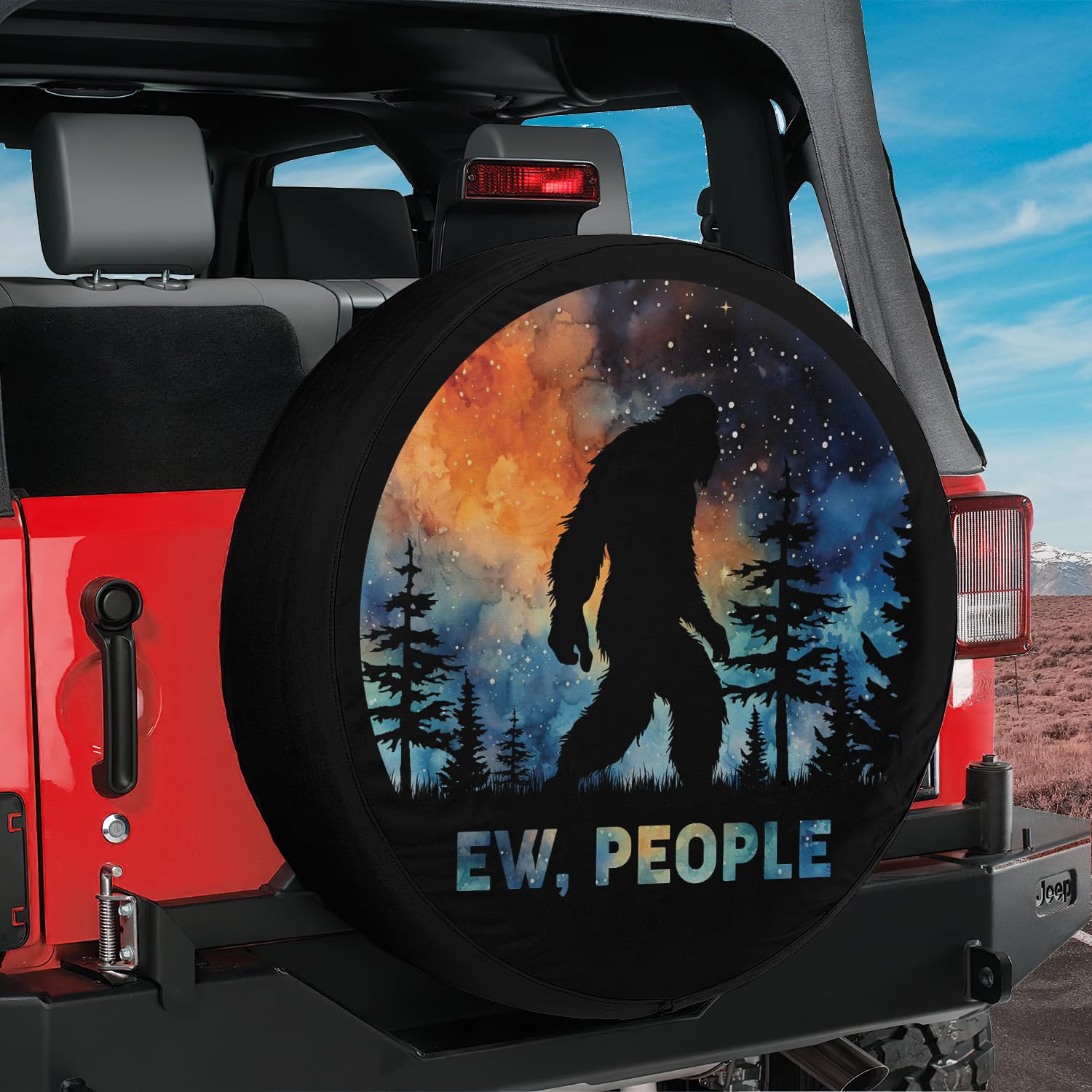 Generic Camelliaa Shop Bigfoot Believers Sasquatch Lovers Spare Tire Cover with Or Without Backup Camera Hole, Bigfoot tire Cover (Style 15)