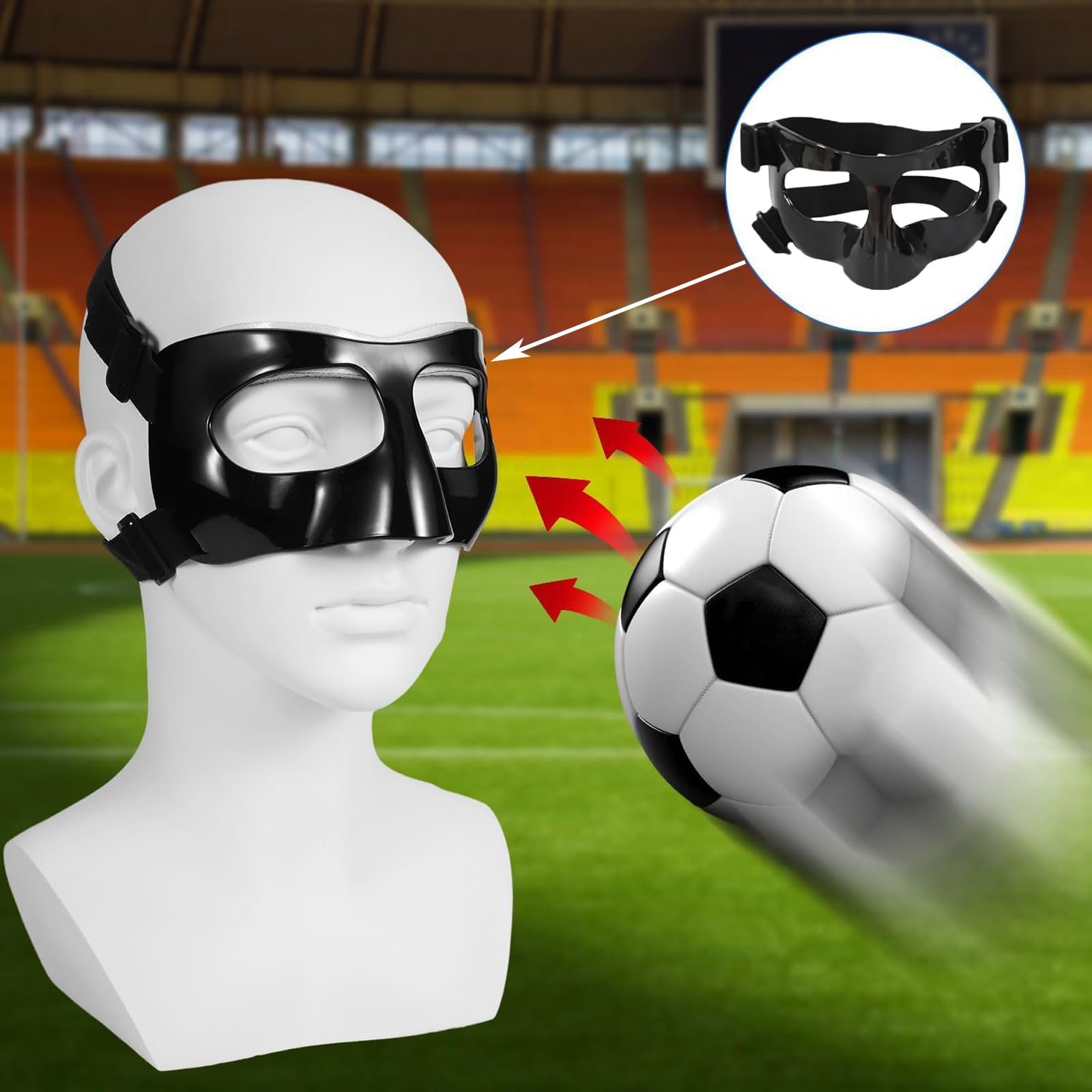 Maschera Protettiva Naso Rotto, Protezione per Viso Maschera per Allenamento, Maschera da Basket Regolabile, Protezione per Naso Per Rotto Adatto al Basket, al Calcio e ad Altri Sport