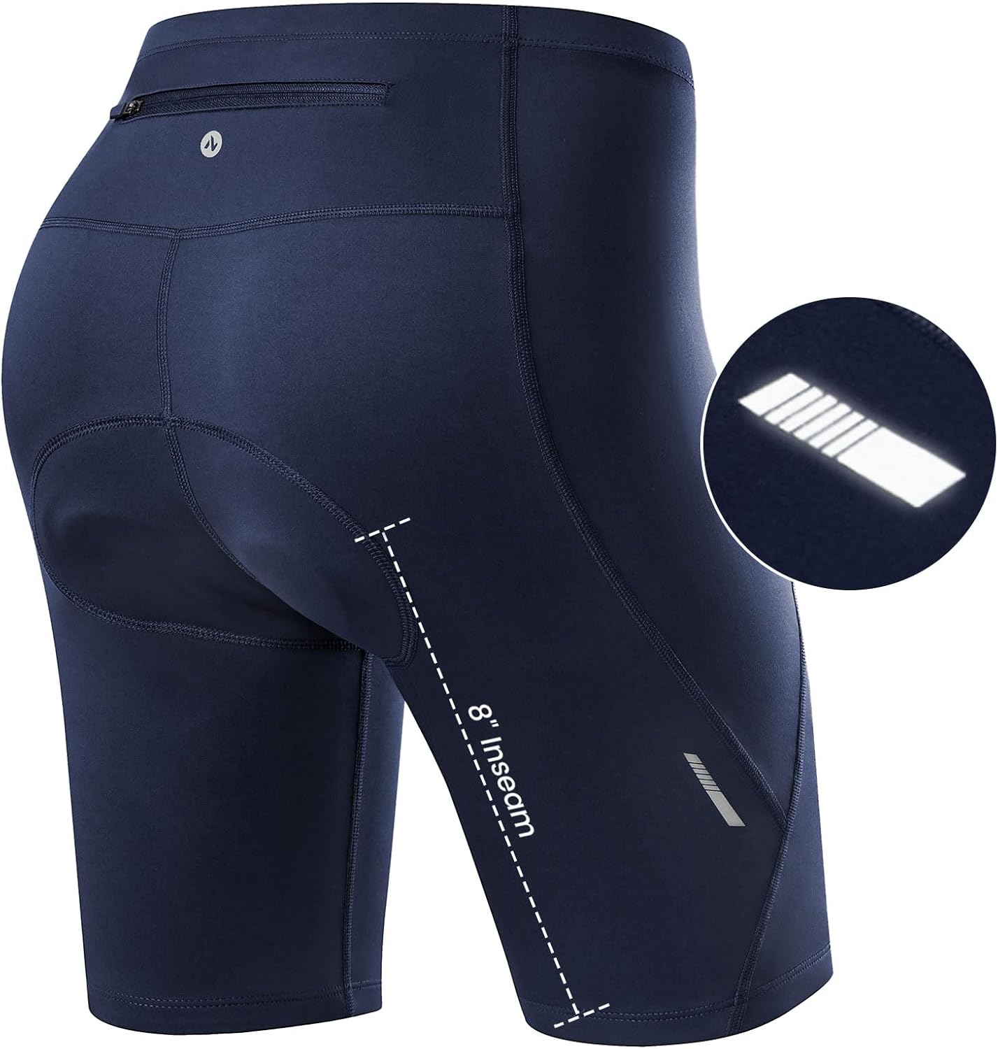 Nepest Womens Padded Bike Shorts 4D Padding Cycling Shorts with Zipper Pocket Riding Bicycle Cycle Road Biking Underwear - Image 3