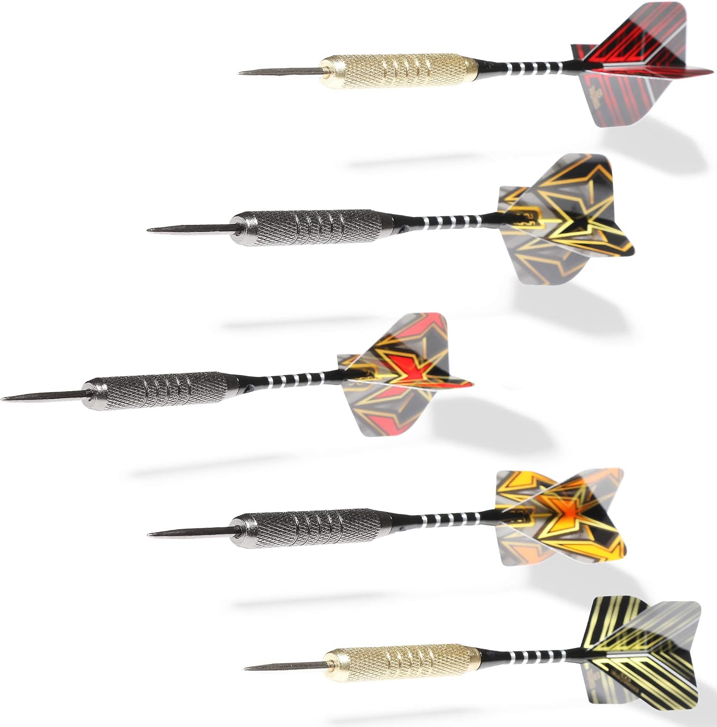 CC-Exquisite Professional Steel Tip Darts Set - X 15 Pics 18 Grams Darts, 15 Aluminum Shafts,Dart Sharpener Toll, 15 O'Rings and Extra 8 Replacement Flights