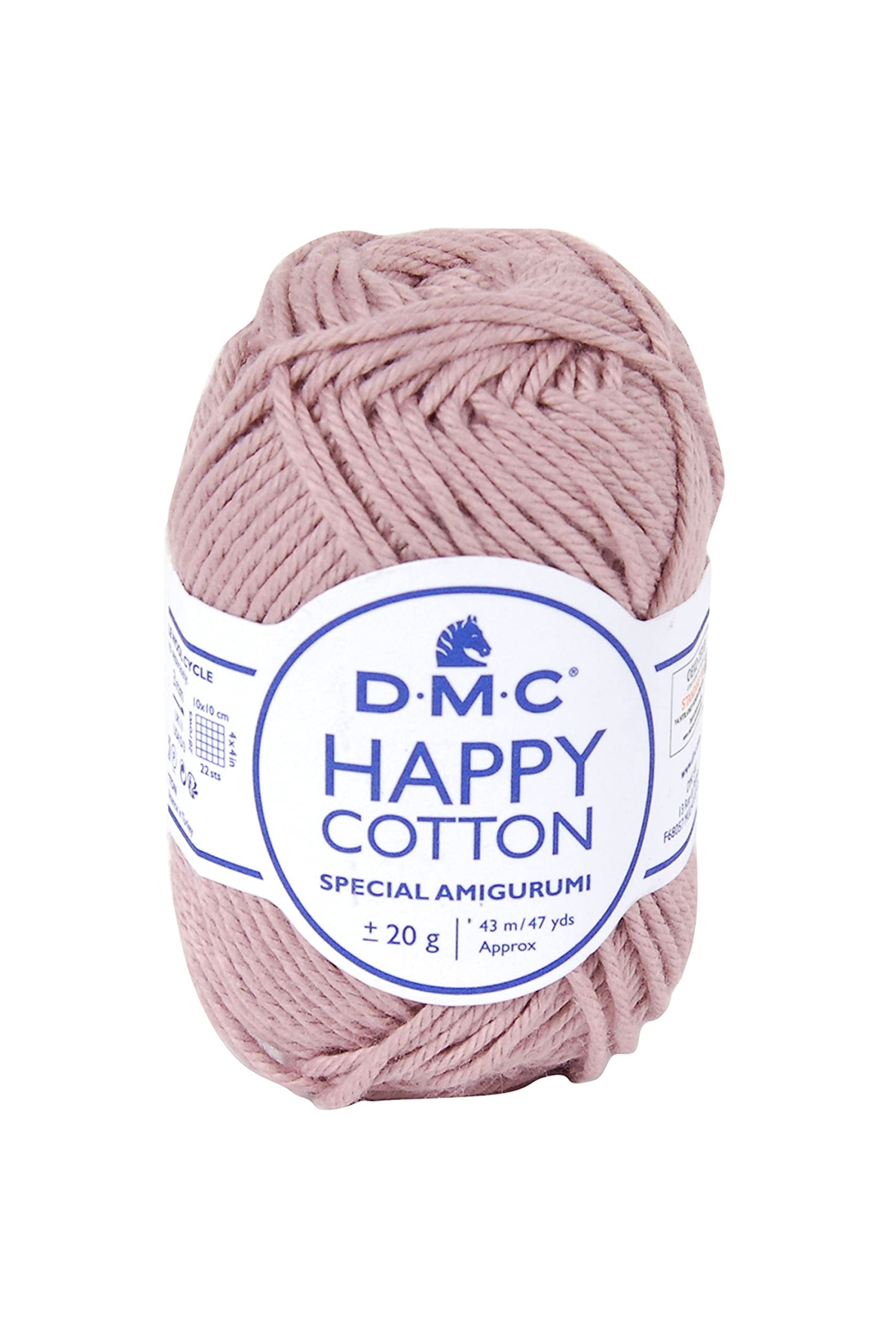 DMC - Happy Cotton - Spécial Amigurumi - 100% coton - Très doux et agréable à utiliser | Pelote de 20 g - 43 m | 49 coloris