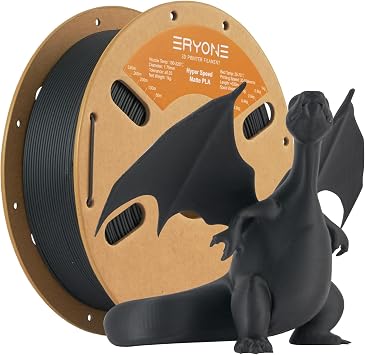 ERYONE High Speed Matte PLA Filament 1.75mm +/- 0.03mm, 30-500mm/s Rapid 3D Printing PLA Filament, Hyper Speed Matte PLA Filament Fit Most FDM Printer, 1kg 2.2LBS / Spool, Black