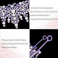 Vista 70 de TOBATOBA - Corona dorada para mujer, tiara de boda, corona de reina, corona de cristal, coronas de princesa real para ramos de flores, tocado