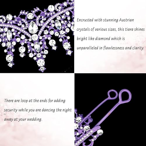 Miniatura 70 de TOBATOBA - Corona dorada para mujer, tiara de boda, corona de reina, corona de cristal, coronas de princesa real para ramos de flores, tocado