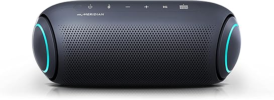 LG XBOOM Go Speaker PL7 Portable Wireless Bluetooth, Dual Action Bass, Sound by Meridian, Water-Resistant, Sound Boost...