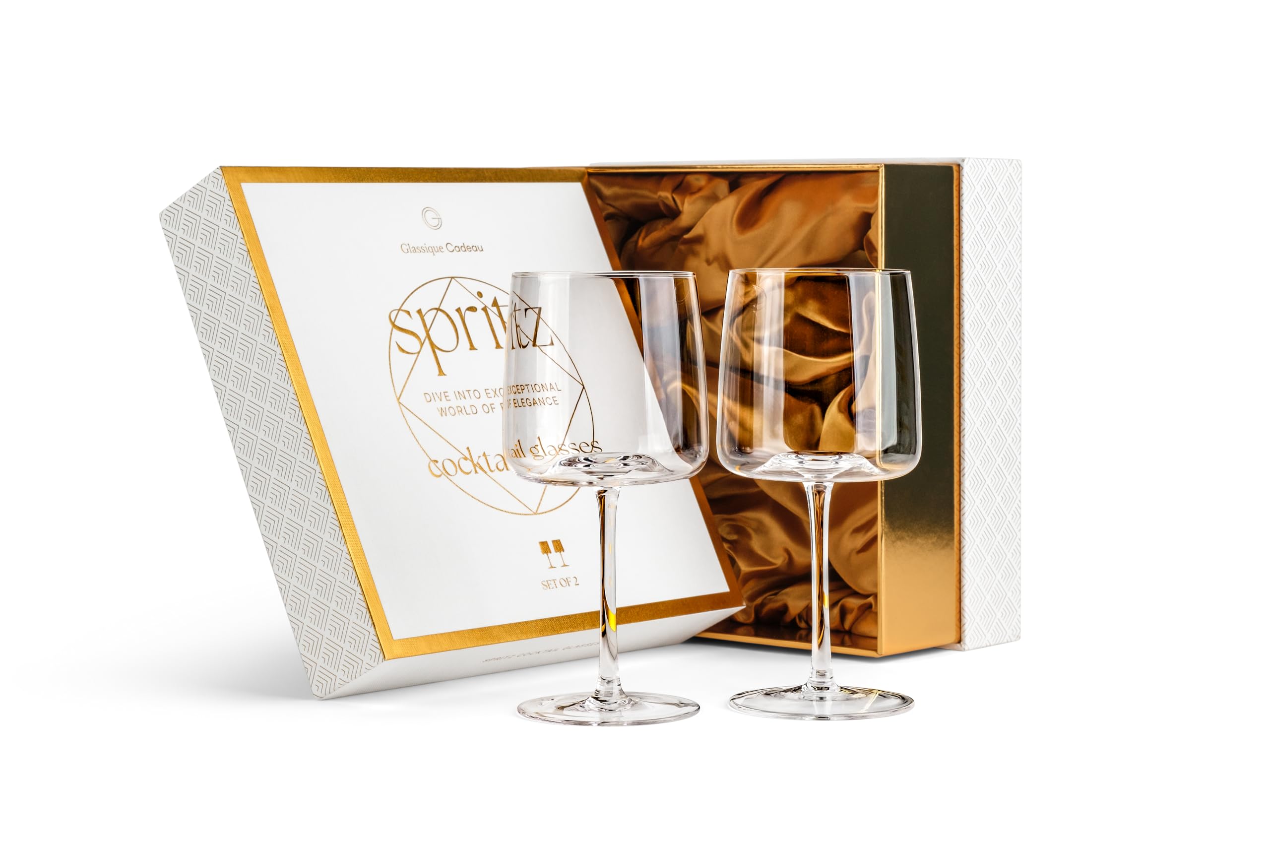 450 ml Aperol Spritz Gläser | 2er Set | Elegante Kristall Spritzergläser mit Langen Stiel für Aperolspritz, Limoncello Spritz, Spritzer Cocktails | Moderne Aperolgläser und Aperitif Cocktailgläser